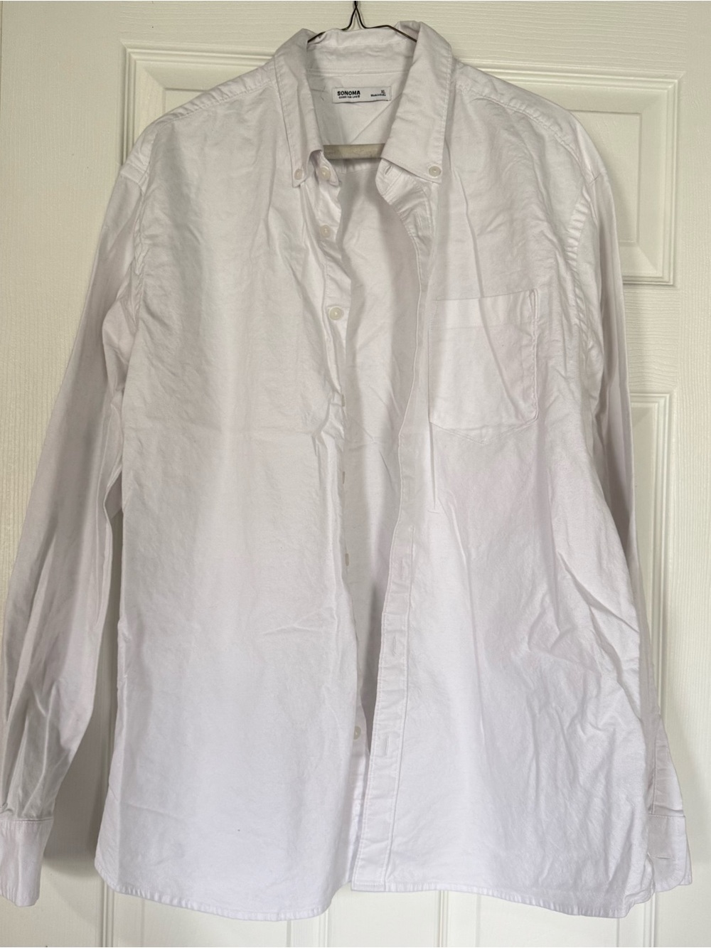 Sonoma White Long-Sleeve Button-Down Shirt